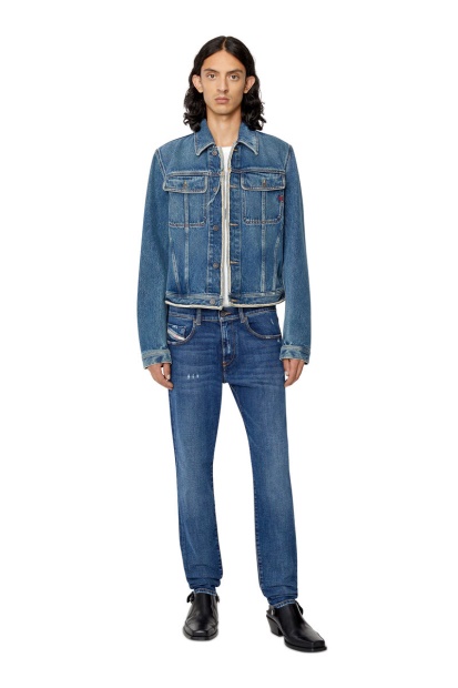 Medium Blue Diesel UK 2019 D-Strukt 09E45 Slim Jeans