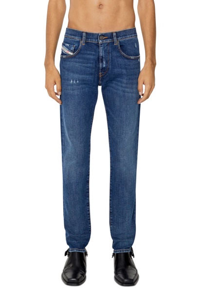 Medium Blue Diesel UK 2019 D-Strukt 09E45 Slim Jeans