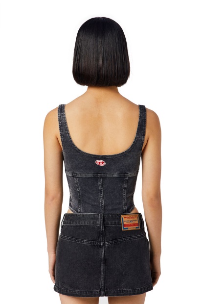 Black/Dark Grey Diesel UK D-Gellert Track Denim Bodysuit