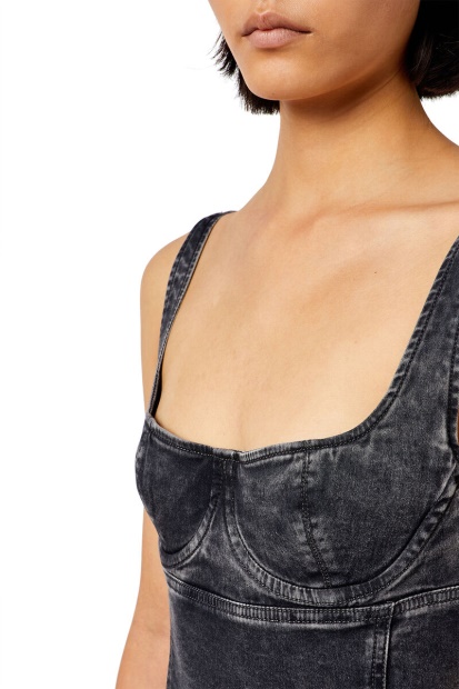 Diesel UK D-Gellert Track Denim Bodysuit Black/Dark Grey