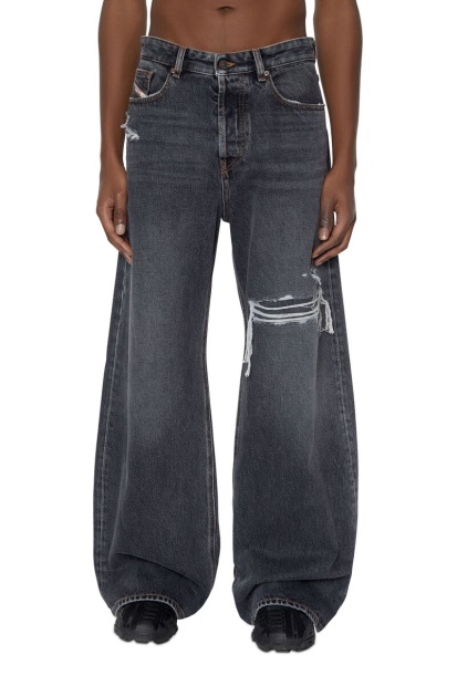 D-Rise 007F6 Straight Jeans Diesel UK Black/Dark Grey