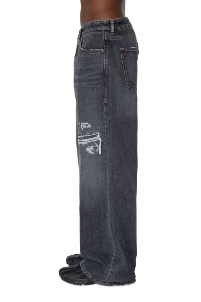 D-Rise 007F6 Straight Jeans Diesel UK Black/Dark Grey