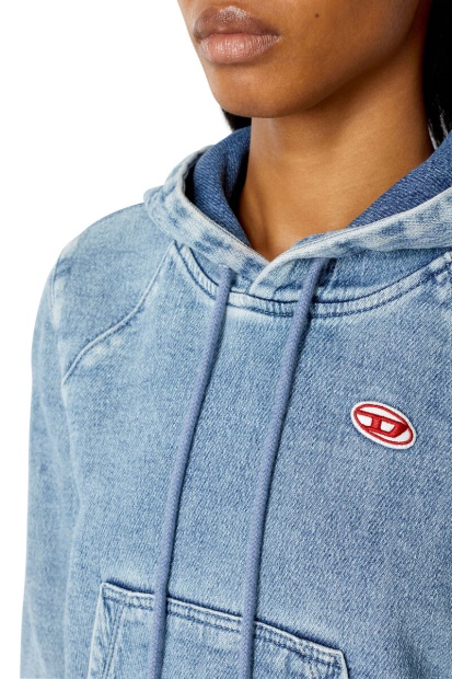 Diesel UK D-Angy Track Denim Hoodie Fashion Light Blue