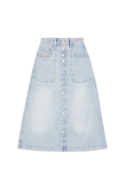 De-Albus-L A-Line Long Skirt Diesel UK Light Blue