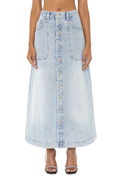 De-Albus-L A-Line Long Skirt Diesel UK Light Blue