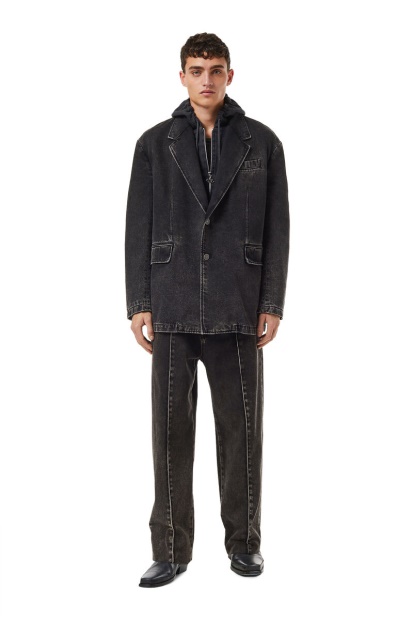 D-Chino-Work 09B87 Straight Jeans Diesel UK Black/Dark Grey