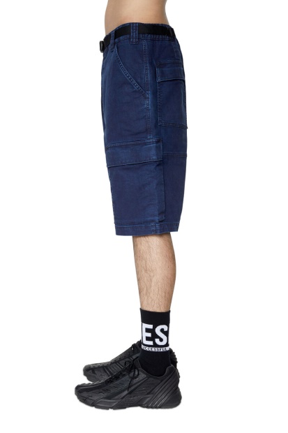 Diesel UK Dark Blue Fashion D-Krooley Joggjeans Cargo Shorts