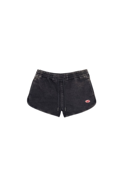Black/Dark Grey Diesel UK D-Sunny Track Denim Running Shorts