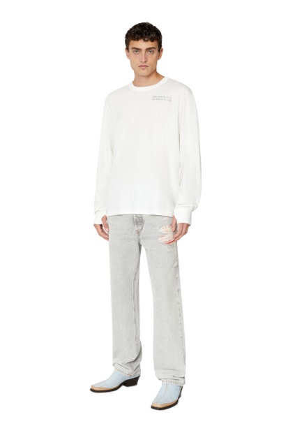 Diesel UK White T-Jubind-Ls-Slits