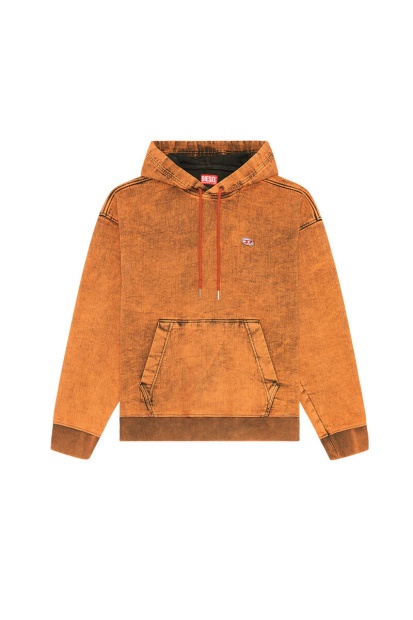 Orange Diesel UK D-Um-Rib Track Denim Hoodie
