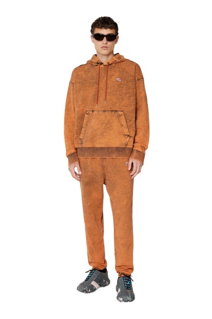 D-Um-Rib Track Denim Hoodie Diesel UK Orange