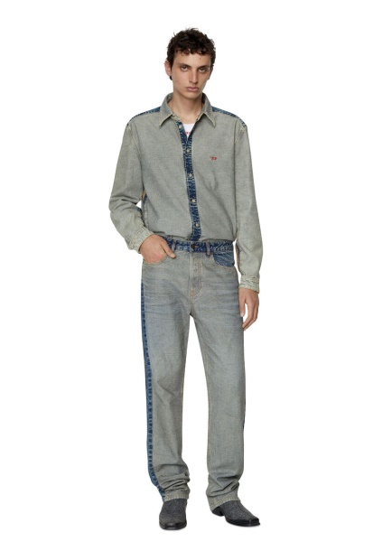 Diesel UK 1955 007F4 Straight Jeans Medium Blue