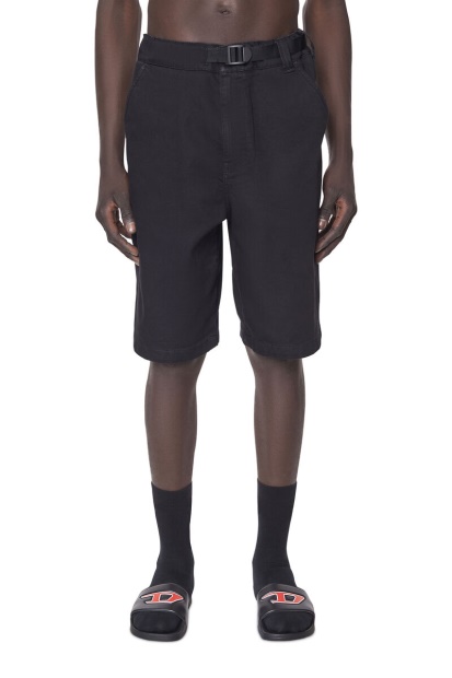 Diesel UK Black/Dark Grey D-Krooley Joggjeans Chino Shorts