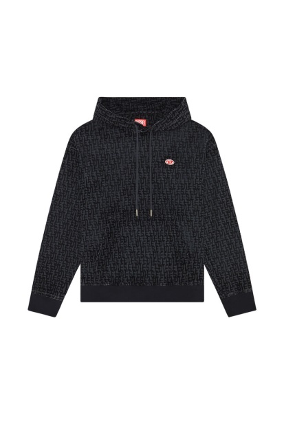 Black Diesel UK D-Um-Rib Track Denim Hoodie