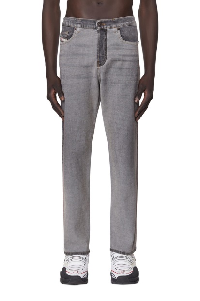 Diesel UK 2020 D-Viker 068Ad Straight Jeans Black/Dark Grey