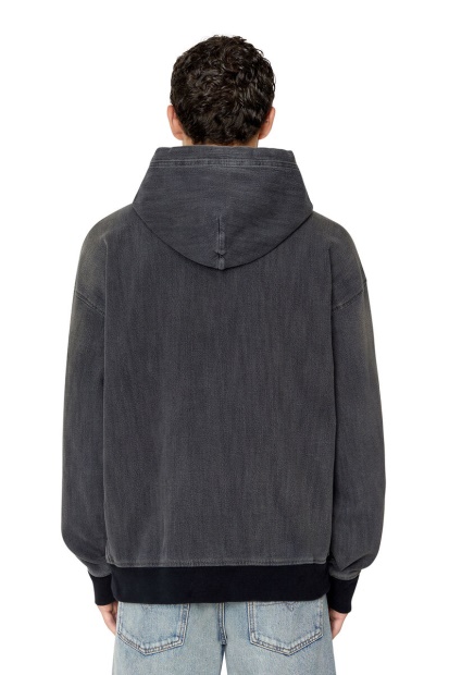 Diesel UK D-Um-Rib Track Denim Hoodie Black