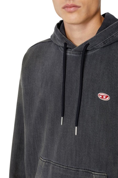 Diesel UK D-Um-Rib Track Denim Hoodie Black