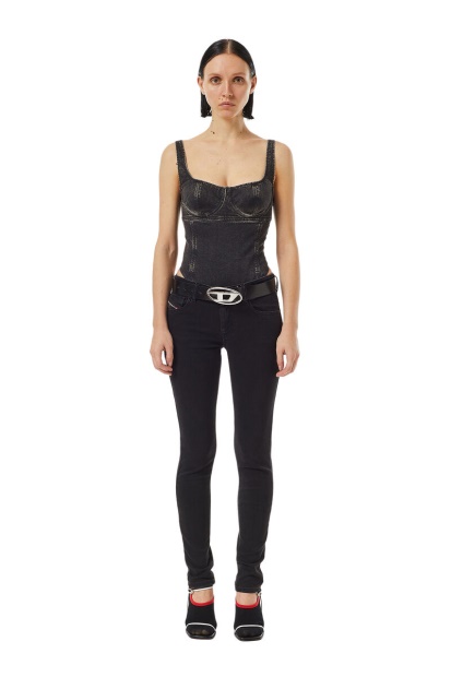 Diesel UK Black/Dark Grey 2018 Slandy-Low Z69Vw Super Skinny Jeans