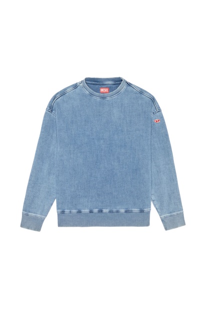 Diesel UK D-Krib Track Denim Sweatshirt Light Blue
