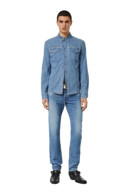 Diesel UK D-Westy Rodeo Shirt Medium Blue