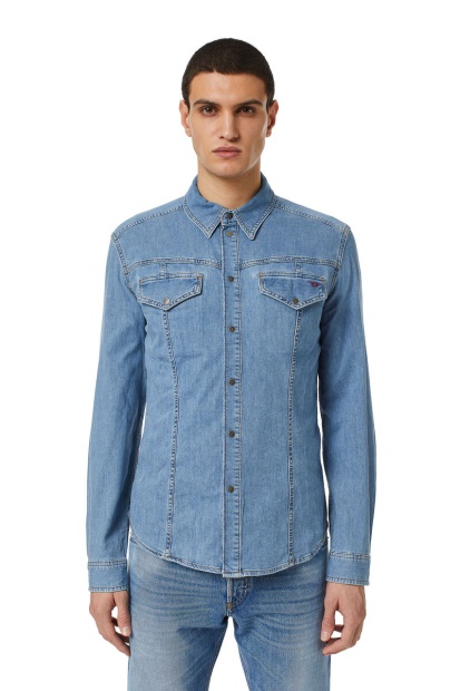 Diesel UK D-Westy Rodeo Shirt Medium Blue