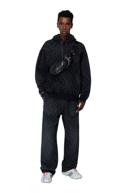 Diesel UK Black/Dark Grey Fashion D-Martians Track Denim 068Aw Straight