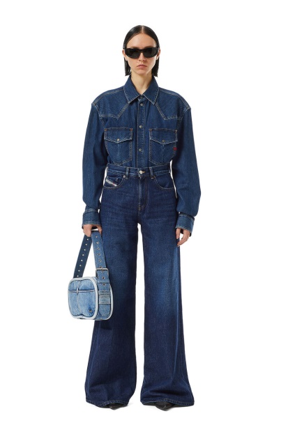Diesel UK 1978 09C03 Bootcut And Flare Jeans In Dark Blue