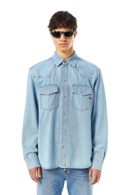 Diesel UK D-Ocean Western Shirt Medium Blue