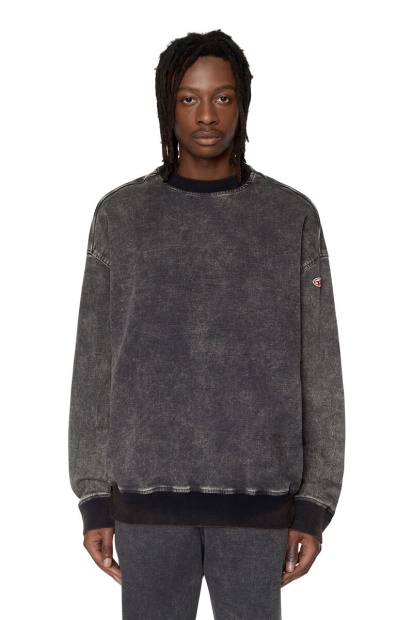 Black/Dark Grey Diesel UK D-Krib Track Denim Sweatshirt