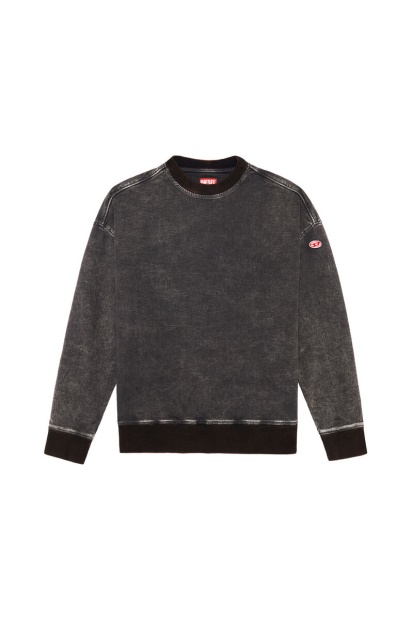 Diesel UK D-Krib Track Denim Sweatshirt Black/Dark Grey