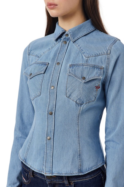Medium Blue De-Rin Western Shirt Diesel UK