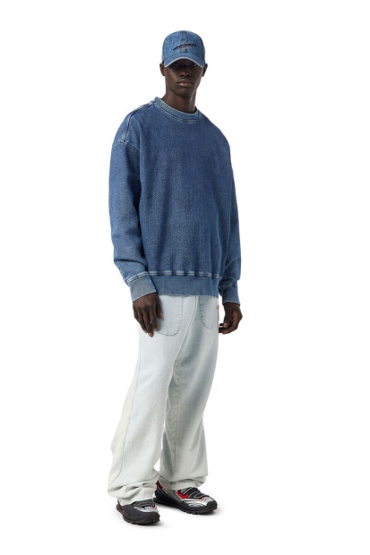 Diesel UK Medium Blue Fashion D-Krib Track Denim Sweatshirt