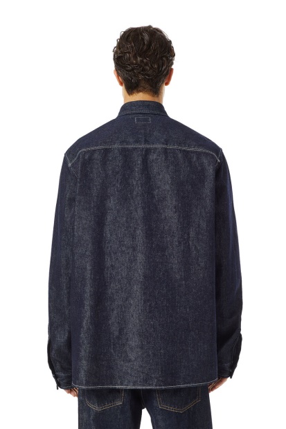 Diesel UK D-Hor Workwear Shirt In Dark Blue