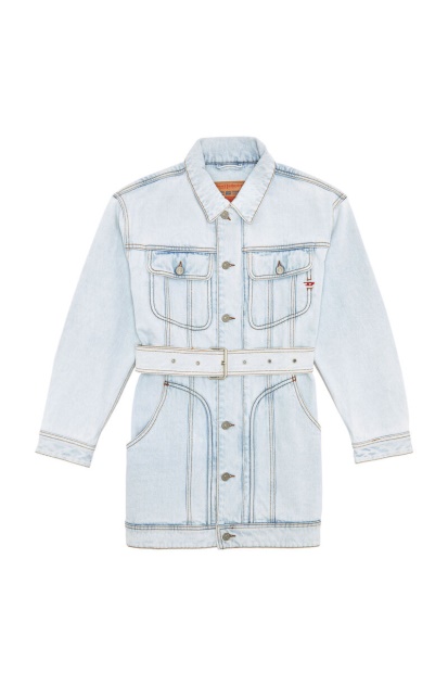 Diesel UK De-Flaminia Trucker Coat In Light Blue