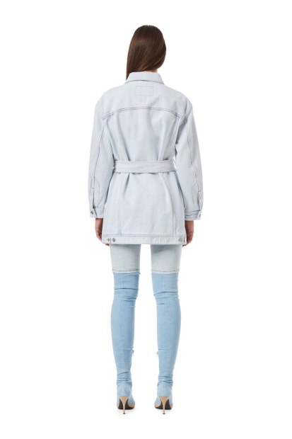 Diesel UK De-Flaminia Trucker Coat In Light Blue