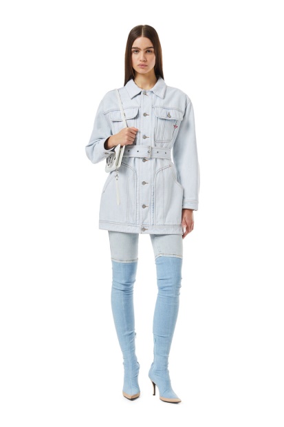 Diesel UK De-Flaminia Trucker Coat Light Blue