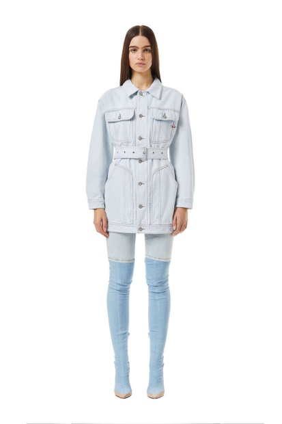 Diesel UK De-Flaminia Trucker Coat Light Blue