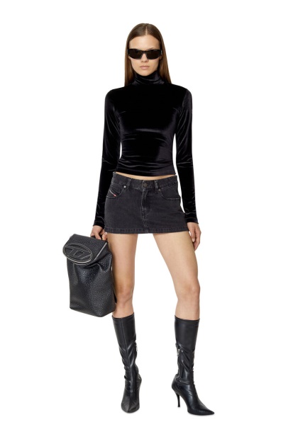 Black/Dark Grey De-Ron Mini Skirt Diesel UK