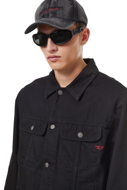 Diesel UK D-Barcy Trucker Jacket In Black/Dark Grey