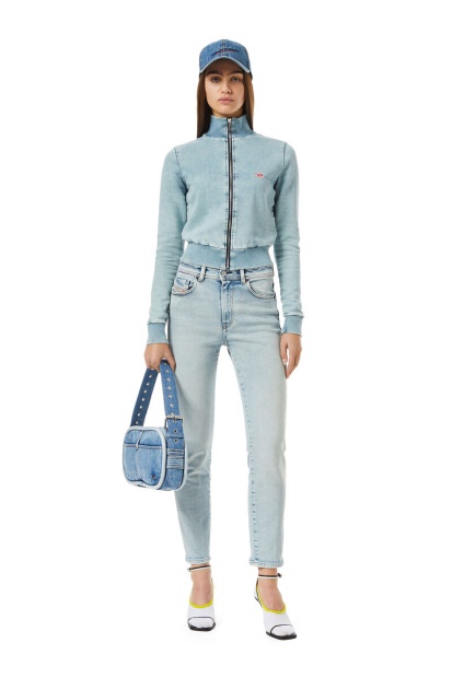 Diesel UK D-Emy Track Denim Sweatshirt Light Blue