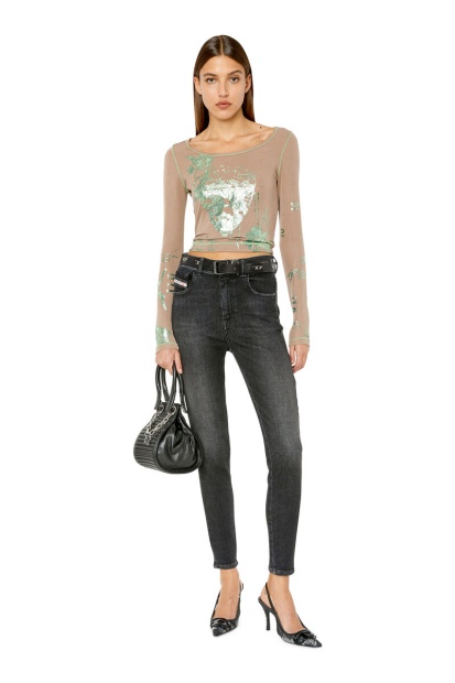 Diesel UK 1984 Slandy-High 09E93 Super Skinny Jeans Black/Dark Grey