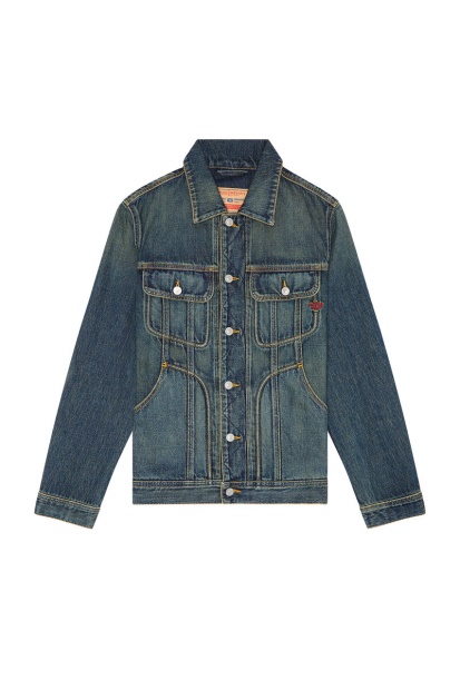 Diesel UK D-Riley Trucker Jacket In Dark Blue