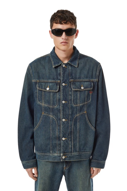 Dark Blue D-Riley Trucker Jacket Diesel UK