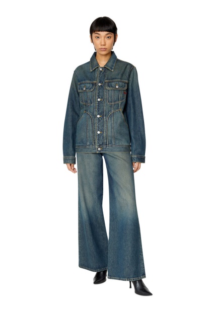 Dark Blue D-Riley Trucker Jacket Diesel UK