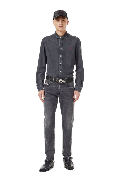 Black/Dark Grey Diesel UK 2019 D-Strukt 09C47 Slim Jeans