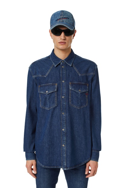 Diesel UK Dark Blue D-Ocean Western Shirt