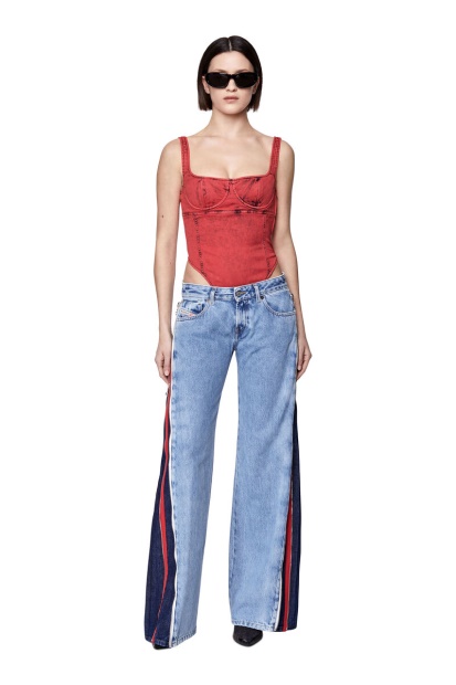 D-Gellert Fs Track Denim Bodysuit Diesel UK Red
