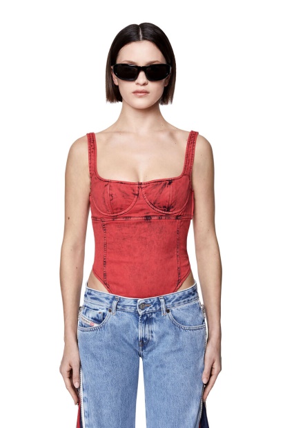 D-Gellert Fs Track Denim Bodysuit Diesel UK Red