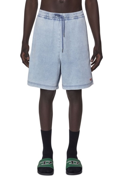 Diesel UK D-Boxy Track Denim Shorts Light Blue