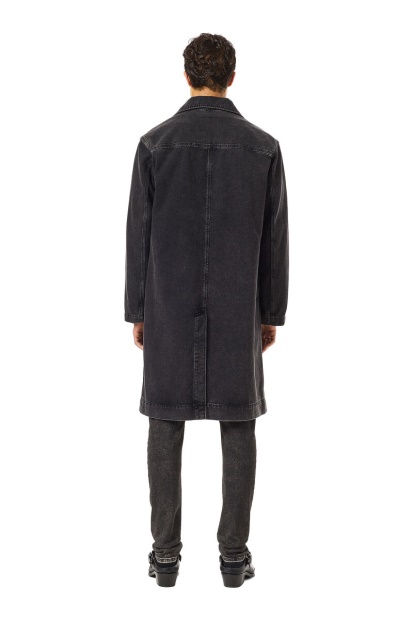 D-Roku-Long Car Coat Diesel UK Black/Dark Grey